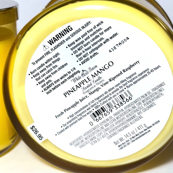 PINEAPPLE MANGO 3 Wick Candle - Picture 3 of 3